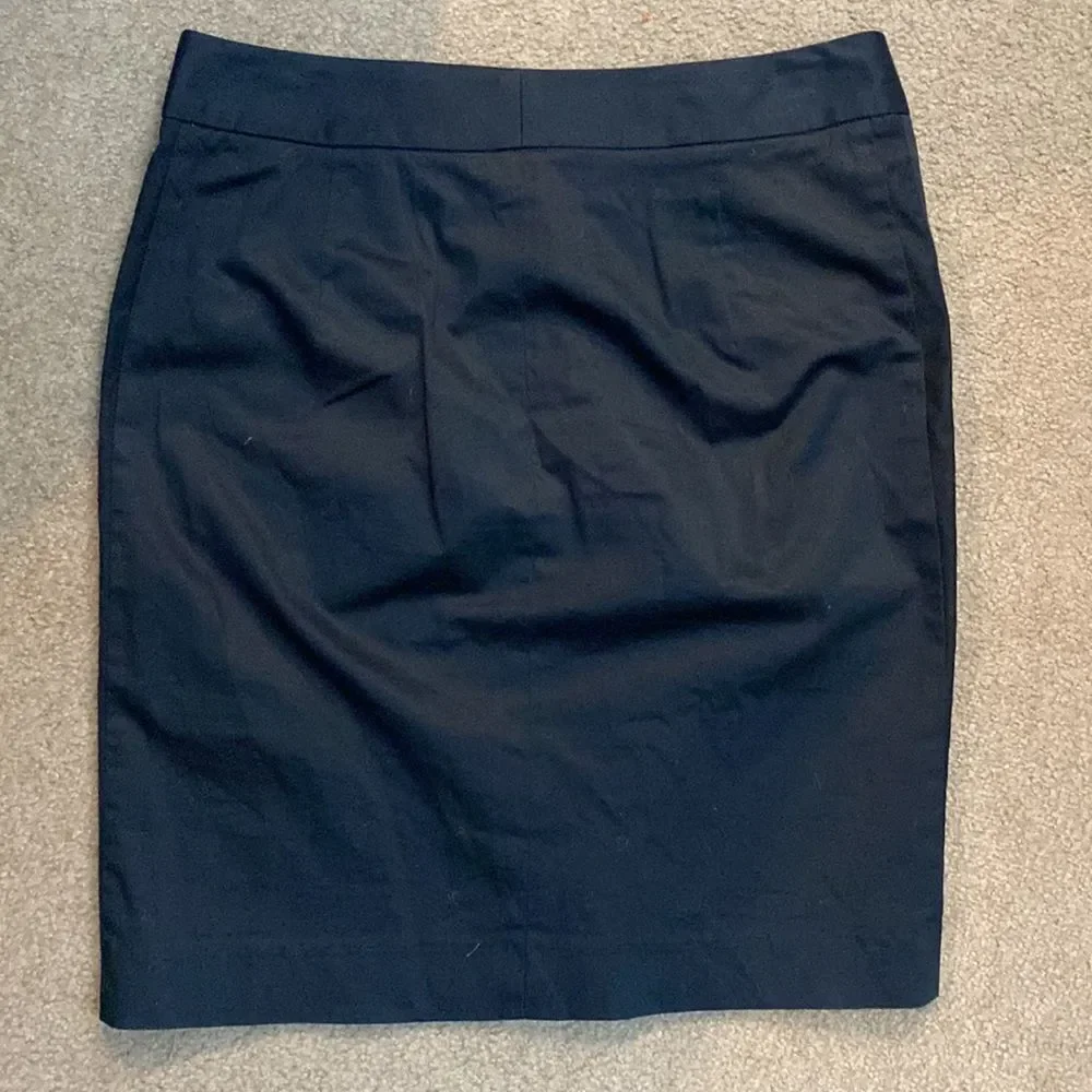 GAP stretch‎ black twill flat front embellished flat front mini pencil skirt